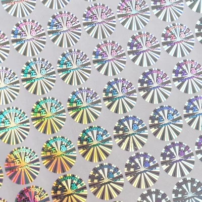 2D / 3D الليزر الفضة الثلاثية الأبعاد ملصق مضاد للتزييف خدش لاصق OEM